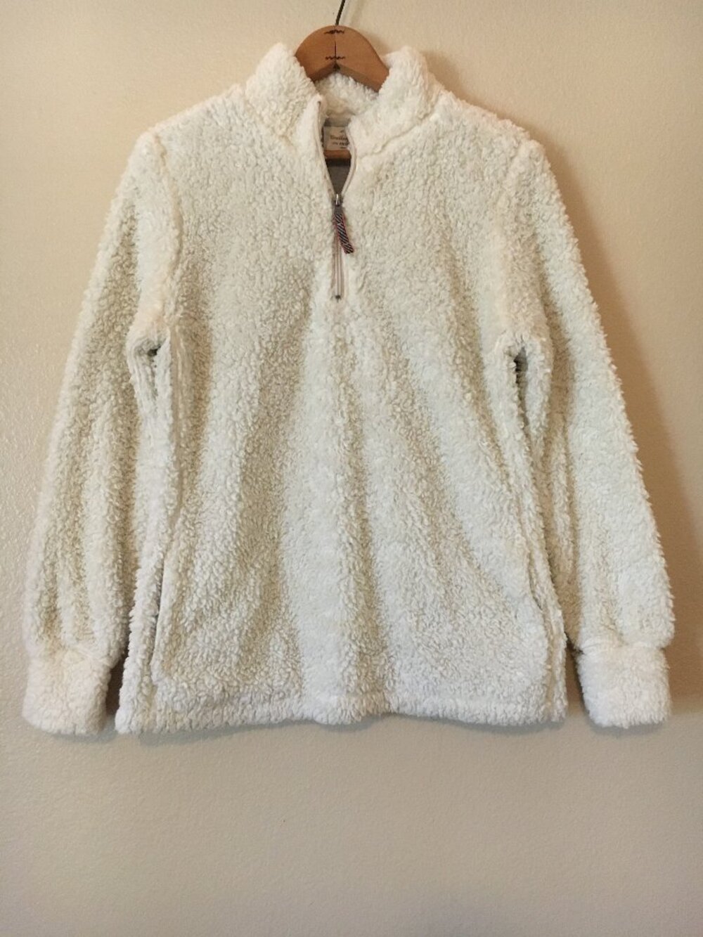 Weatherproof Vintage Sherpa Quarter Zip S Cream Pullover Gorpcore Cozy